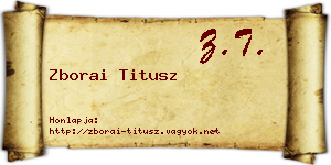 Zborai Titusz névjegykártya